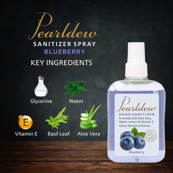 Pearldew Hand Sanitizer Spray (Blueberry) 250 Ml - Pack Of 1