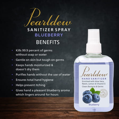 Pearldew Hand Sanitizer Spray (Blueberry) 250 Ml - Pack Of 1