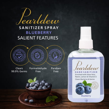 Pearldew Hand Sanitizer Spray (Blueberry) 250 Ml - Pack Of 1