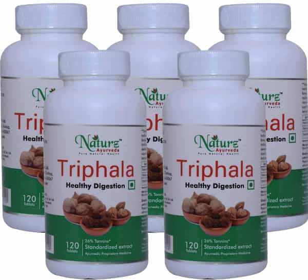 Naturz Ayurveda Triphala 500Mg 120 Tablets (Pack Of 5) - Natural Digestive Support