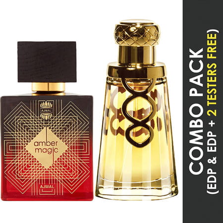 Ajmal Amber Magic Edp 100ml Perfume For Men And Khallab Edp Oudh 50ml Perfume For Unisex