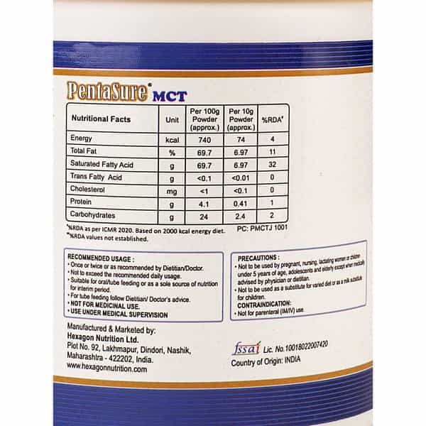 Pentasure Mct Neutral Flavour Jar 100 Gm