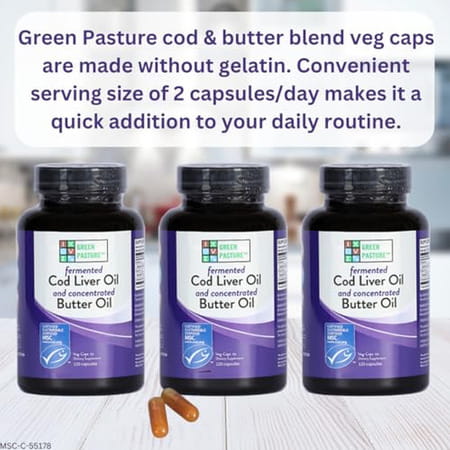 Green Pasture Cod Liver Oil Blend | 120 Capsules