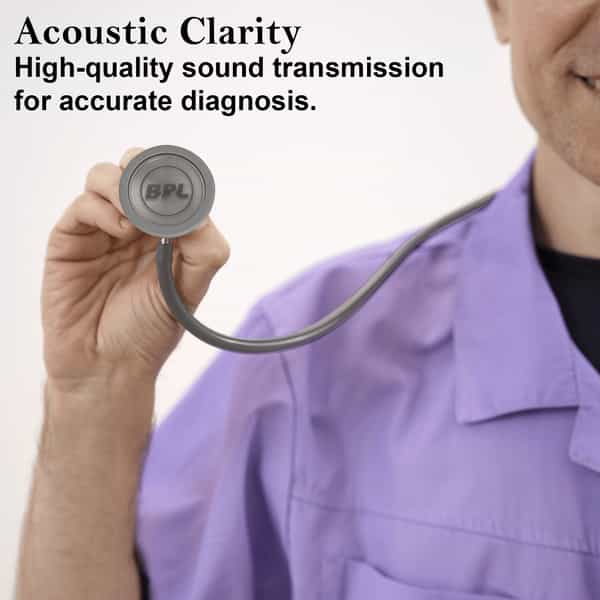 Bpl Medical Technologies St-06 Stainless Steel Dual Premium Adult Chest Piece Stethoscope - Grey