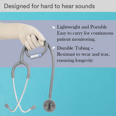 Bpl Medical Technologies St-06 Stainless Steel Dual Premium Adult Chest Piece Stethoscope - Grey