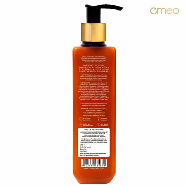 Omeo Hydrating Conditioner With Natural Extracts Of Reetha & Amla | For Men & Women (200Ml)