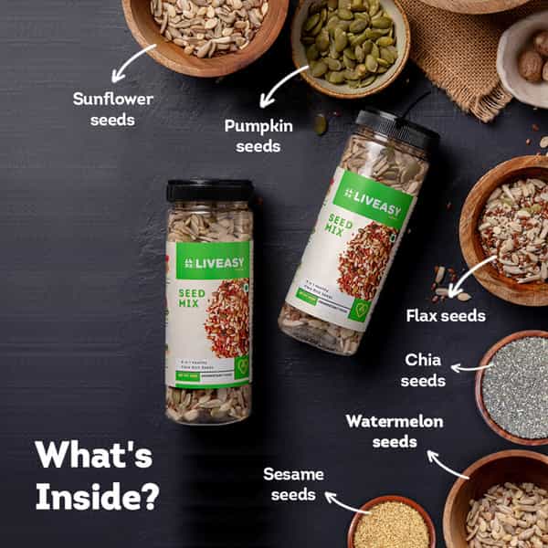 Liveasy Healthy Seed Mix - Blend Of 6 Fibre Rich Healthy Seeds - 200 Gms