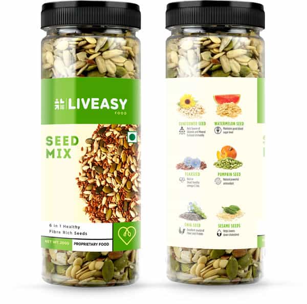 Liveasy Healthy Seed Mix - Blend Of 6 Fibre Rich Healthy Seeds - 200 Gms