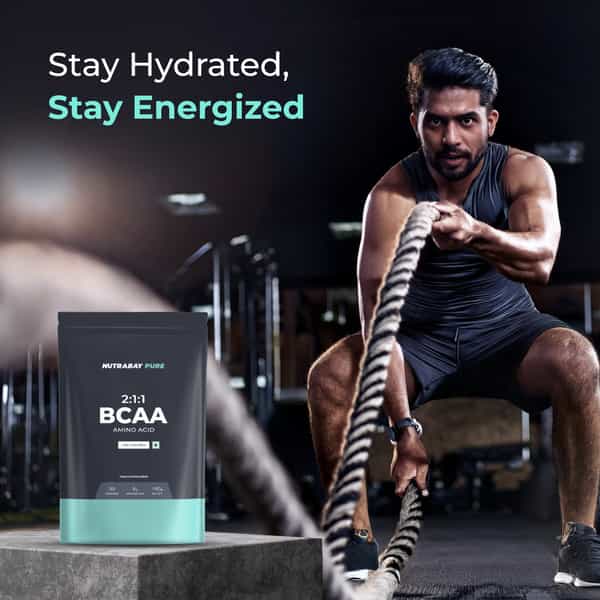 Nutrabay Pure Bcaa 2:1:1|5G Vegan Bcaa, Intra/Post Workout Amino Acid Supplement - 150G, Unflavoured