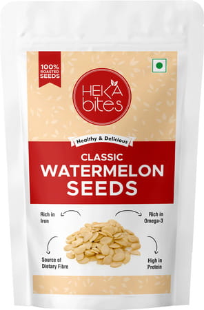 Heka Bites Roasted Classic Watermelon Seeds 250g | High Protein | Healthy Snacks| Diabetic Snacks