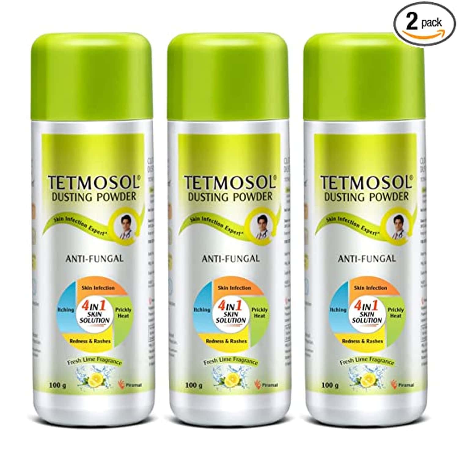 Tetmosol Anti-Fungal Dusting Powder -Fights Skin Infections | Heat | Itching - Pack Of 3 (3x100gms)