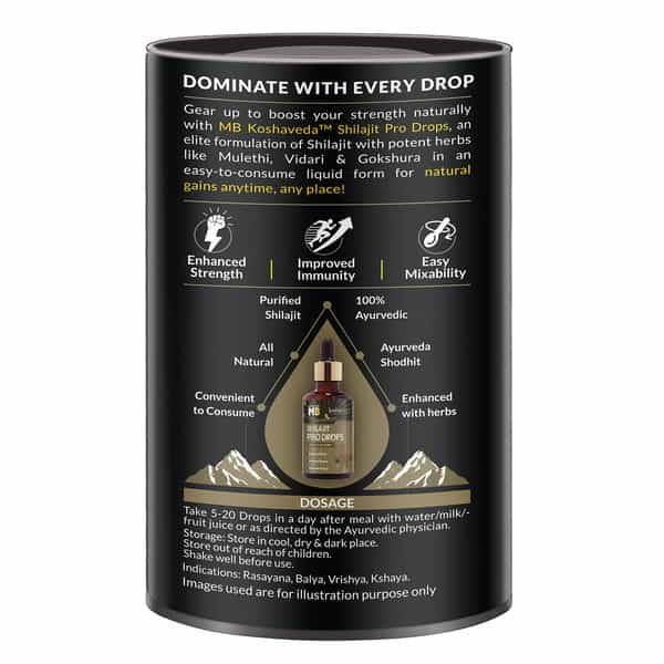 Koshaveda Shilajit Pro Drops By Muscleblaze | Shilajit Original With Gokshura - 30 Ml (Pack Of 2)