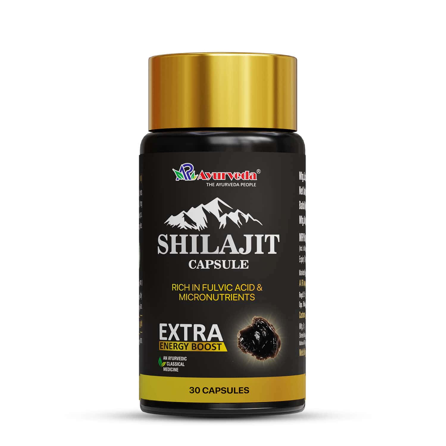 A R Ayurveda Ayurvedic Shilajit Capsules For Men| Natural Men'S Vitality Support - 30 Capsules