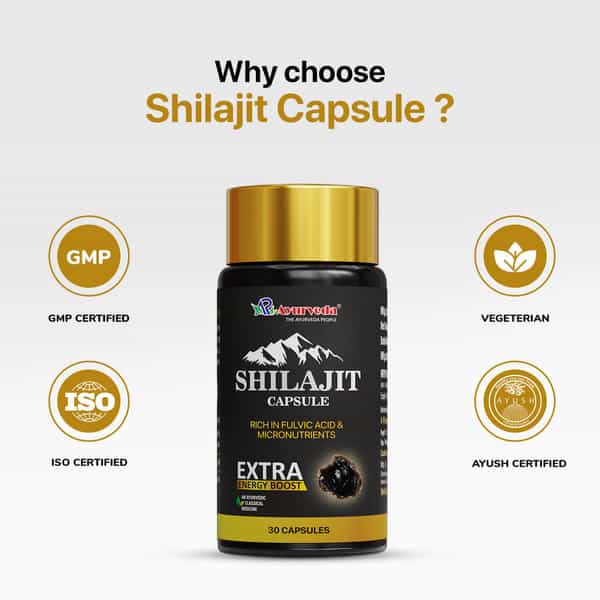 A R Ayurveda Ayurvedic Shilajit Capsules For Men| Natural Men's Vitality Support - 30 Capsules