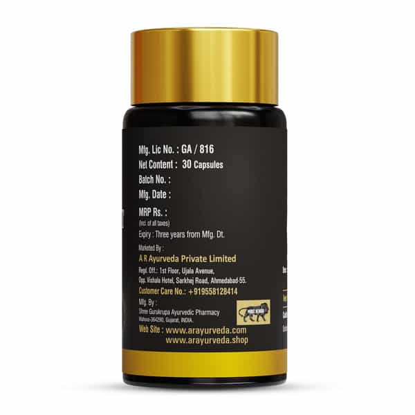 A R Ayurveda Ayurvedic Shilajit Capsules For Men| Natural Men's Vitality Support - 30 Capsules