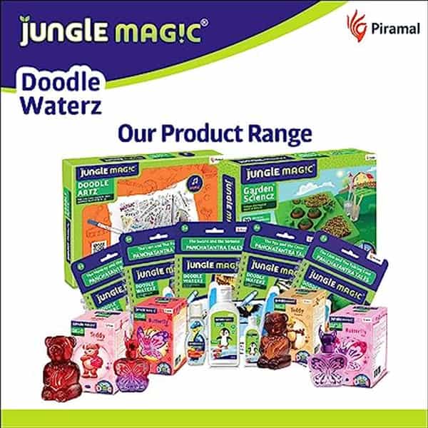 Jungle Magic Doodle Waterz - Reusable I Water Colouring Book I Self-Drying | Easy To Hold | 10 Pcs