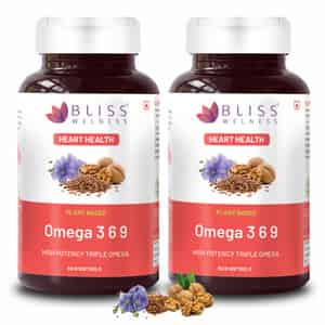 Bliss Welness Omega 369 For Heart, Brain Health Supplement|for Men Women|60 Softgel Capsules| Pack 2