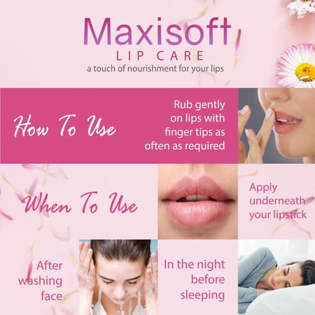 Maxisoft Lip Care Spf 15 | Drying & Chapping | 10 Gm | Pack Of 6