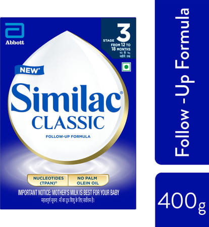 Similac Classic Stage 3 Follow-Up Formula (From 12 - 18 Months) Refill Of 400 Gm