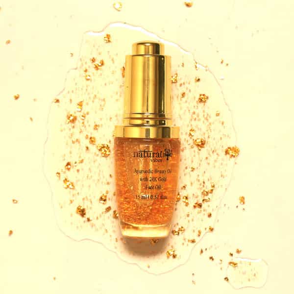 Natural Vibes Gold Beauty Oil - Elixir For Face Lips Neck And Peaceful Sleep - 15 Ml