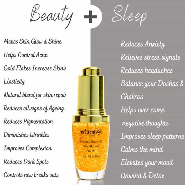 Natural Vibes Gold Beauty Oil - Elixir For Face Lips Neck And Peaceful Sleep - 15 Ml