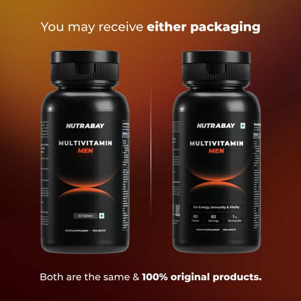 Nutrabay Pro Active Multivitamin For Men - 25 Vitamins & Minerals - 60 Veg Multivitamin Tablet