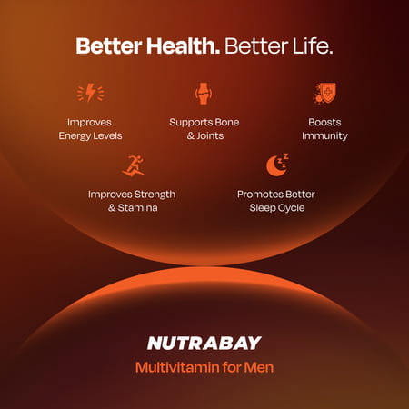 Nutrabay Pro Active Multivitamin For Men - 25 Vitamins & Minerals - 60 Veg Multivitamin Tablet