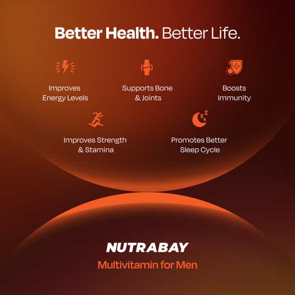 Nutrabay Pro Active Multivitamin For Men - 25 Vitamins & Minerals - 60 Veg Multivitamin Tablet
