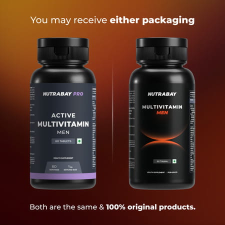 Nutrabay Pro Active Multivitamin For Men - 25 Vitamins & Minerals - 60 Veg Multivitamin Tablet
