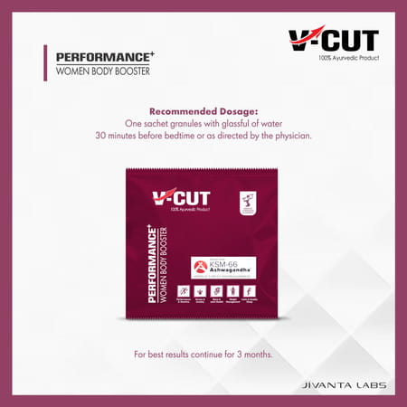 V-Cut Women Body Booster | Ayurvedic Energy & Strength | Boosts Stamina & Immunity - 15 Sachets
