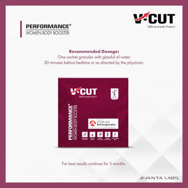 V-Cut Women Body Booster | Ayurvedic Energy & Strength | Boosts Stamina & Immunity - 15 Sachets