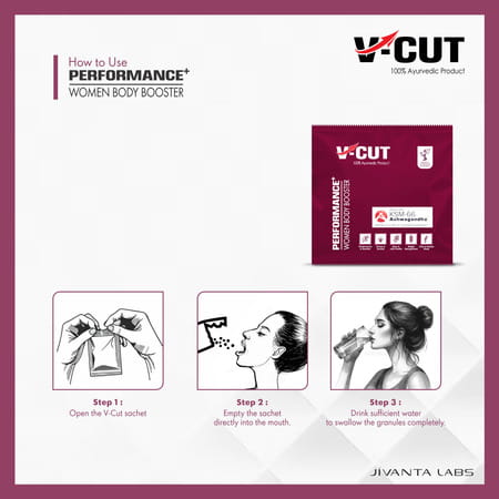 V-Cut Women Body Booster | Ayurvedic Energy & Strength | Boosts Stamina & Immunity - 15 Sachets