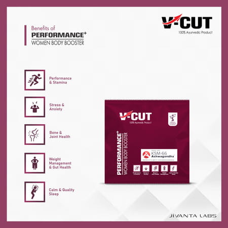 V-Cut Women Body Booster | Ayurvedic Energy & Strength | Boosts Stamina & Immunity - 15 Sachets