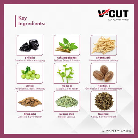 V-Cut Women Body Booster | Ayurvedic Energy & Strength | Boosts Stamina & Immunity - 15 Sachets