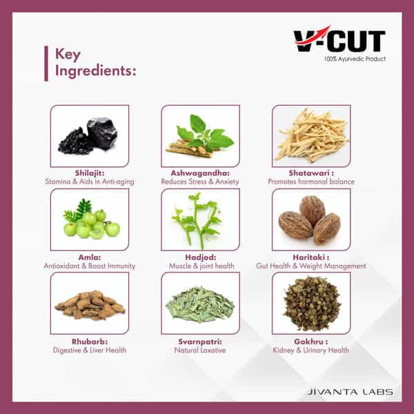 V-Cut Women Body Booster | Ayurvedic Energy & Strength | Boosts Stamina & Immunity - 15 Sachets