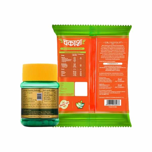 Dr. Vaidya's Family Chyawanprash Pack Chakaash (50 Toffees Pack) Herbofit (30 Capsules)