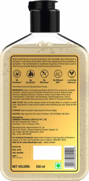 Man Arden Oud Floral Luxury Body Wash Infused With Shea Butter & Vitamin E 250Ml