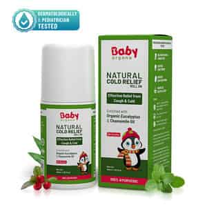 Babyorgano Natural Cold Relief Roll-on For Babies Cold | Cough | Nose Block & Chest Congestion 40ml