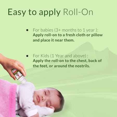 Babyorgano Natural Cold Relief Roll-On For Babies Cold | Cough | Nose Block & Chest Congestion 40ml