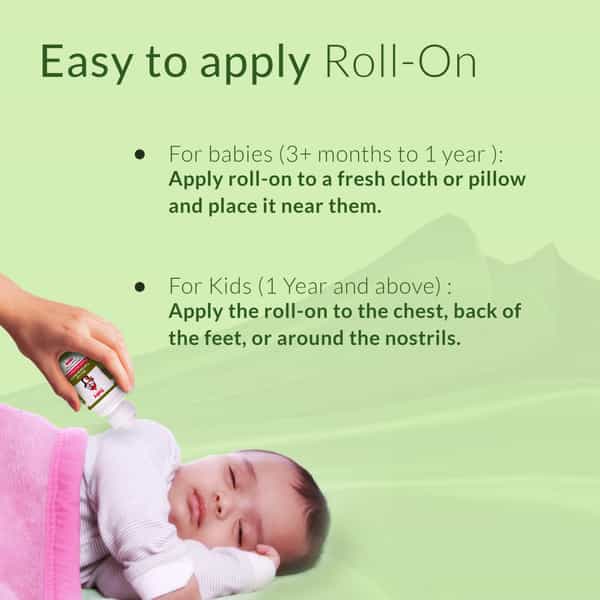 Babyorgano Natural Cold Relief Roll-On For Babies Cold | Cough | Nose Block & Chest Congestion 40Ml