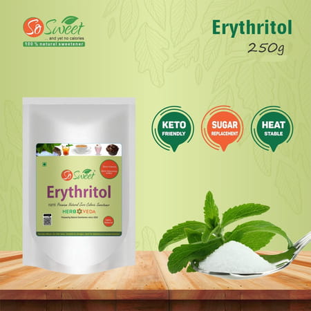 So Sweet Erythritol Powder 250Gm Natural Sweetener Sugar Free (Pack Of 3)