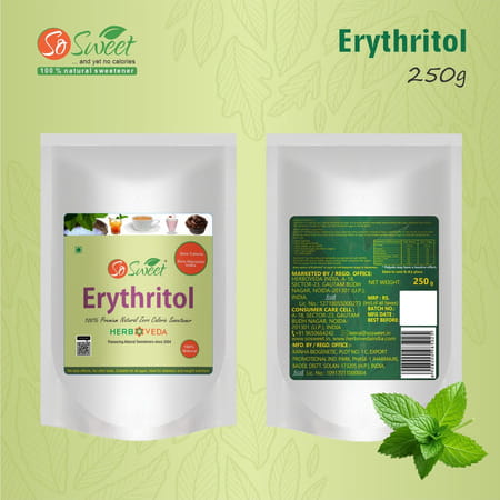 So Sweet Erythritol Powder 250Gm Natural Sweetener Sugar Free (Pack Of 3)