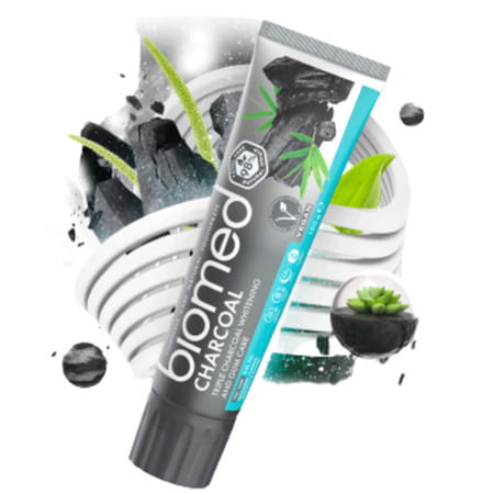 Biomed Charcoal Toothpaste - Buy Two Get One Mouthwash Free - 100gm