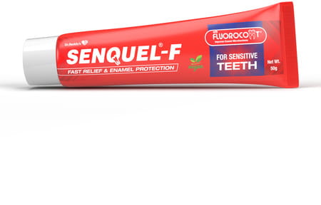 Senquel F Fast Relief & Enamel Protection For Sensitive Teeth Sugar Free Toothpaste 50 Gm