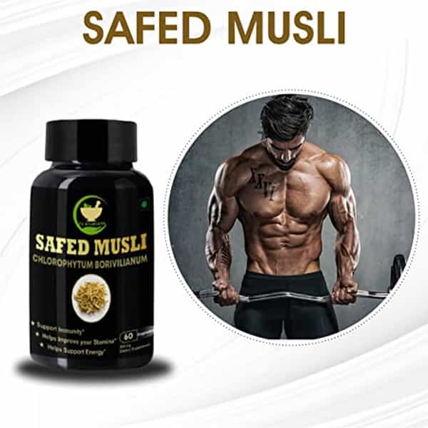 Fij Ayurveda Safed Musli Extract Capsule (Chlorophytum Borivilianum) - 500Mg 60 Capsules (Pack Of 2)