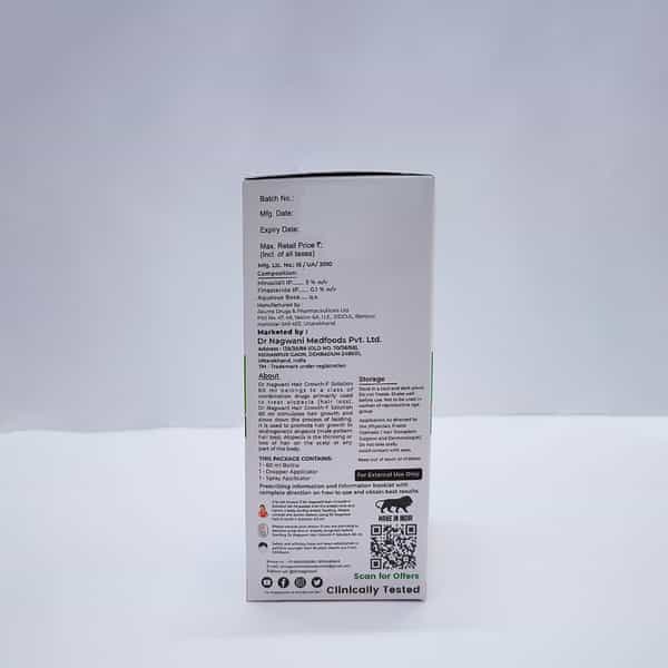 Dr Nagwani Minoxidil 5% & Finasteride 0.1% | Hair Growth F Hair Solution | 60 Ml