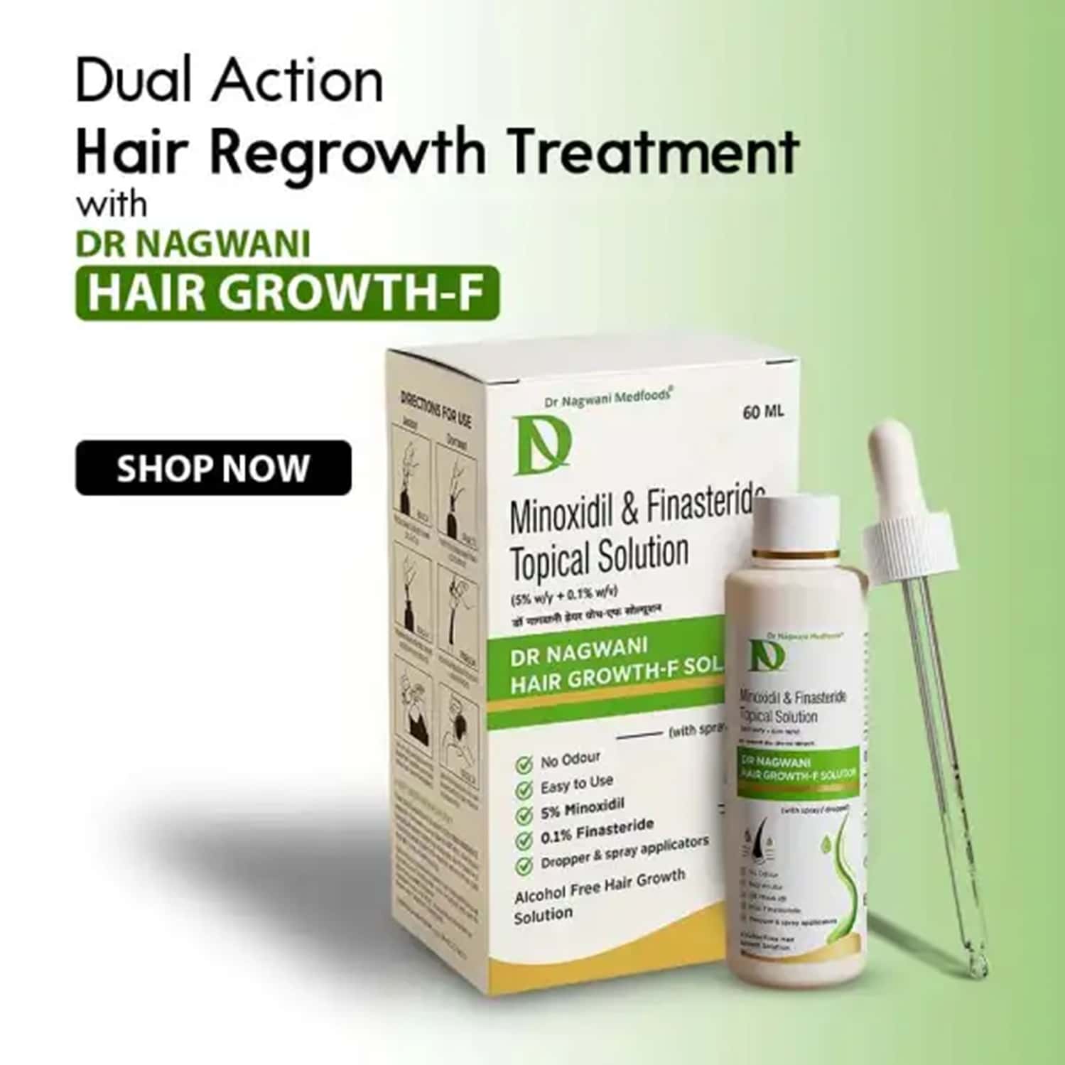 DR NAGWANI MINOXIDIL 5% & FINASTERIDE 0.1% | HAIR GROWTH F HAIR SOLUTION | 60 ML