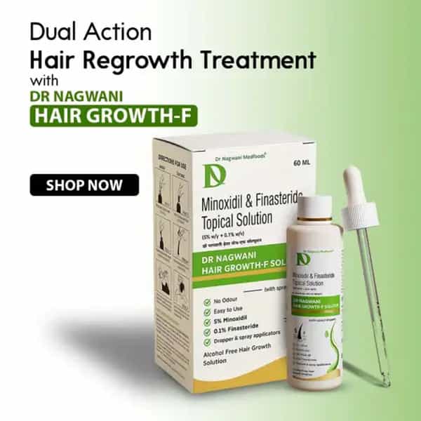 Dr Nagwani Minoxidil 5% & Finasteride 0.1% | Hair Growth F Hair Solution | 60 Ml