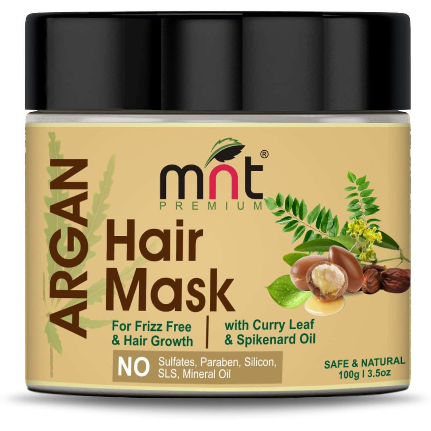 Mnt Argan Hair Mask With Curry Leaf & Spikenard Oil (100g) For Damaged Hair Repair (100 G)