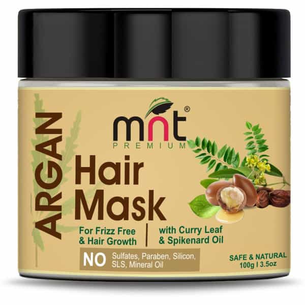 Mnt Argan Hair Mask With Curry Leaf & Spikenard Oil (100G) For Damaged Hair Repair (100 G)